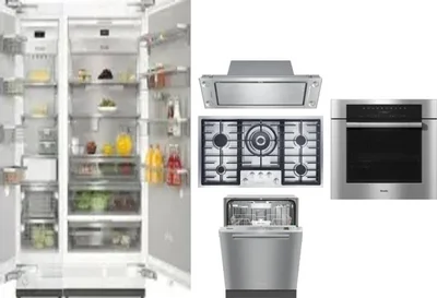 6 Piece Package Includes Refrigerator, Freezer, Cooktop, Wall Oven, Hood And Dishwasher
