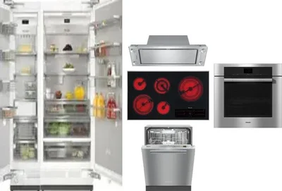 6 Piece Package Includes Refrigerator, Freezer, Cooktop, Wall Oven, Hood And Dishwasher