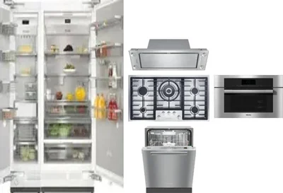 6 Piece Package Includes Refrigerator, Freezer, Cooktop, Wall Oven, Hood And Dishwasher