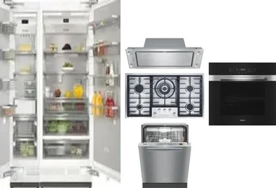 6 Piece Package Includes Refrigerator, Freezer, Cooktop, Wall Oven, Hood And Dishwasher