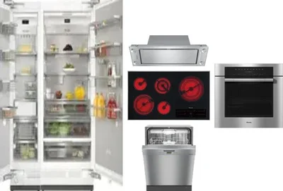 6 Piece Package Includes Refrigerator, Freezer, Cooktop, Wall Oven, Hood And Dishwasher