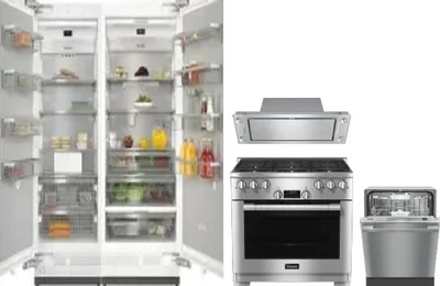 5 Piece Package Includes Refrigerator, Freezer, Range, Hood And Dishwasher