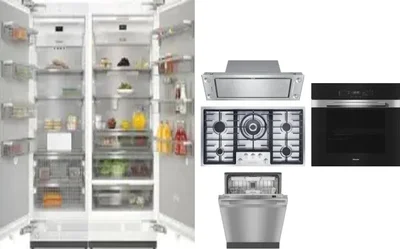 6 Piece Package Includes Refrigerator, Freezer, Cooktop, Wall Oven, Hood And Dishwasher