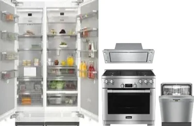 5 Piece Package Includes Refrigerator, Freezer, Range, Hood And Dishwasher