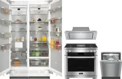 5 Piece Package Includes Refrigerator, Freezer, Range, Hood And Dishwasher