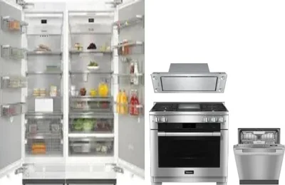 5 Piece Package Includes Refrigerator, Freezer, Range, Hood And Dishwasher