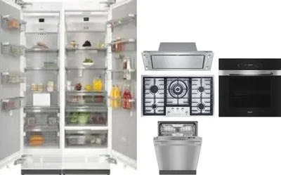 6 Piece Package Includes Refrigerator, Freezer, Cooktop, Wall Oven, Hood And Dishwasher
