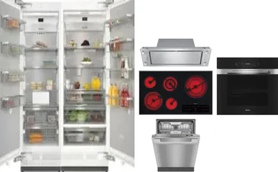 6 Piece Package Includes Refrigerator, Freezer, Cooktop, Wall Oven, Hood And Dishwasher