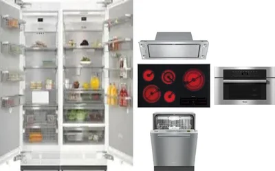 6 Piece Package Includes Refrigerator, Freezer, Cooktop, Wall Oven, Hood And Dishwasher