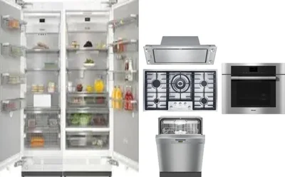 6 Piece Package Includes Refrigerator, Freezer, Cooktop, Wall Oven, Hood And Dishwasher