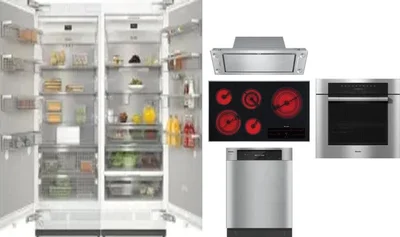 6 Piece Package Includes Refrigerator, Freezer, Cooktop, Wall Oven, Hood And Dishwasher
