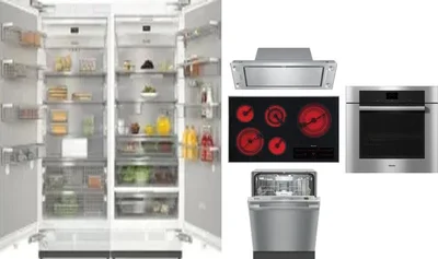 6 Piece Package Includes Refrigerator, Freezer, Cooktop, Wall Oven, Hood And Dishwasher