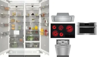 6 Piece Package Includes Refrigerator, Freezer, Cooktop, Wall Oven, Hood And Dishwasher