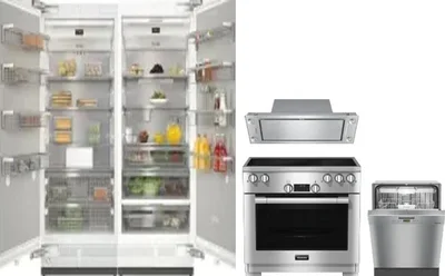 5 Piece Package Includes Refrigerator, Freezer, Range, Hood And Dishwasher