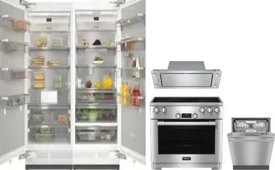 5 Piece Package Includes Refrigerator, Freezer, Range, Hood And Dishwasher