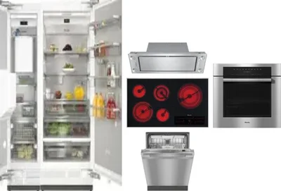 6 Piece Package Includes Refrigerator, Freezer, Cooktop, Wall Oven, Hood And Dishwasher