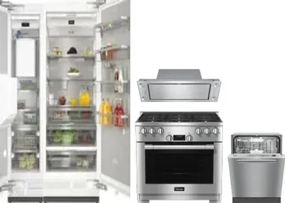 5 Piece Package Includes Refrigerator, Freezer, Range, Hood And Dishwasher