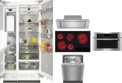 6 Piece Package Includes Refrigerator, Freezer, Cooktop, Wall Oven, Hood And Dishwasher