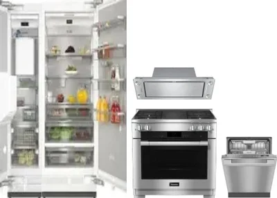 5 Piece Package Includes Refrigerator, Freezer, Range, Hood And Dishwasher