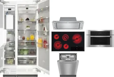 6 Piece Package Includes Refrigerator, Freezer, Cooktop, Wall Oven, Hood And Dishwasher
