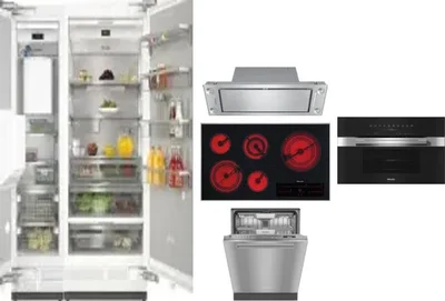 6 Piece Package Includes Refrigerator, Freezer, Cooktop, Wall Oven, Hood And Dishwasher