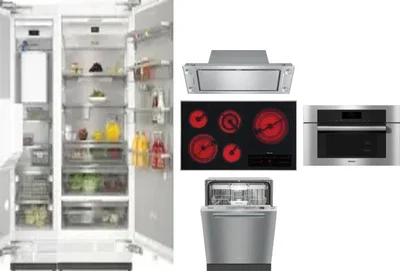 6 Piece Package Includes Refrigerator, Freezer, Cooktop, Wall Oven, Hood And Dishwasher