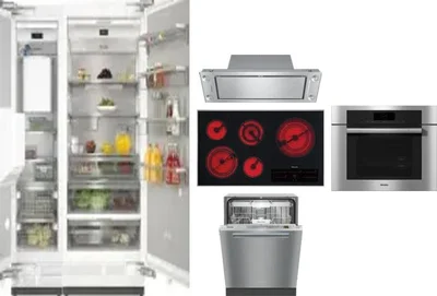 6 Piece Package Includes Refrigerator, Freezer, Cooktop, Wall Oven, Hood And Dishwasher
