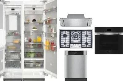 6 Piece Package Includes Refrigerator, Freezer, Cooktop, Wall Oven, Hood And Dishwasher