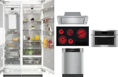 6 Piece Package Includes Refrigerator, Freezer, Cooktop, Wall Oven, Hood And Dishwasher