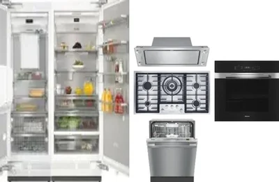 6 Piece Package Includes Refrigerator, Freezer, Cooktop, Wall Oven, Hood And Dishwasher