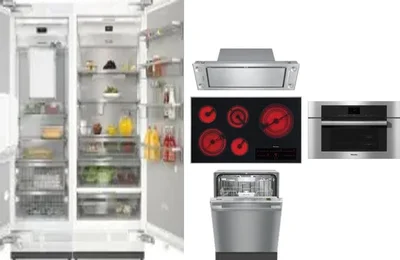 6 Piece Package Includes Refrigerator, Freezer, Cooktop, Wall Oven, Hood And Dishwasher