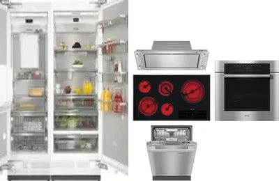 6 Piece Package Includes Refrigerator, Freezer, Cooktop, Wall Oven, Hood And Dishwasher
