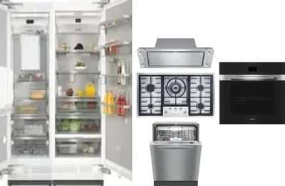 6 Piece Package Includes Refrigerator, Freezer, Cooktop, Wall Oven, Hood And Dishwasher