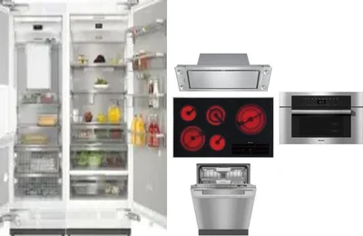6 Piece Package Includes Refrigerator, Freezer, Cooktop, Wall Oven, Hood And Dishwasher