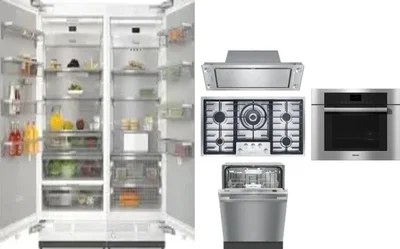 6 Piece Package Includes Refrigerator, Freezer, Cooktop, Wall Oven, Hood And Dishwasher