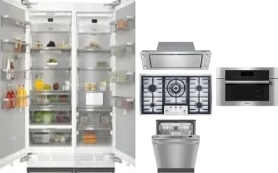 6 Piece Package Includes Refrigerator, Freezer, Cooktop, Wall Oven, Hood And Dishwasher