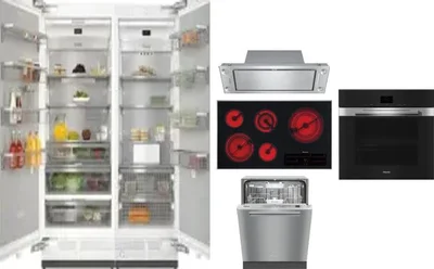 6 Piece Package Includes Refrigerator, Freezer, Cooktop, Wall Oven, Hood And Dishwasher