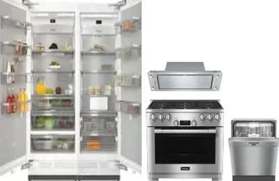 5 Piece Package Includes Refrigerator, Freezer, Range, Hood And Dishwasher
