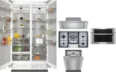 6 Piece Package Includes Refrigerator, Freezer, Cooktop, Wall Oven, Hood And Dishwasher
