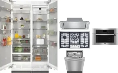 6 Piece Package Includes Refrigerator, Freezer, Cooktop, Wall Oven, Hood And Dishwasher