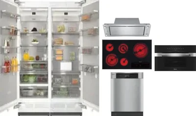 6 Piece Package Includes Refrigerator, Freezer, Cooktop, Wall Oven, Hood And Dishwasher