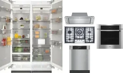 6 Piece Package Includes Refrigerator, Freezer, Cooktop, Wall Oven, Hood And Dishwasher