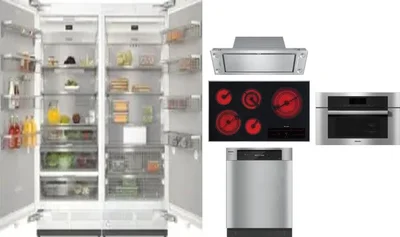 6 Piece Package Includes Refrigerator, Freezer, Cooktop, Wall Oven, Hood And Dishwasher