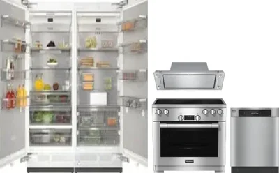 5 Piece Package Includes Refrigerator, Freezer, Range, Hood And Dishwasher