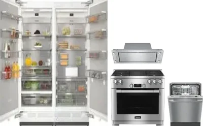 5 Piece Package Includes Refrigerator, Freezer, Range, Hood And Dishwasher
