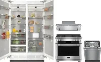5 Piece Package Includes Refrigerator, Freezer, Range, Hood And Dishwasher