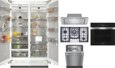 6 Piece Package Includes Refrigerator, Freezer, Cooktop, Wall Oven, Hood And Dishwasher