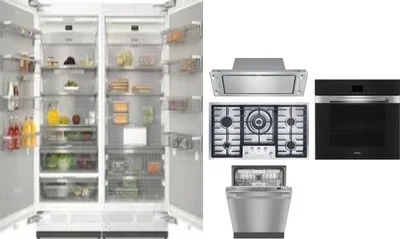 6 Piece Package Includes Refrigerator, Freezer, Cooktop, Wall Oven, Hood And Dishwasher