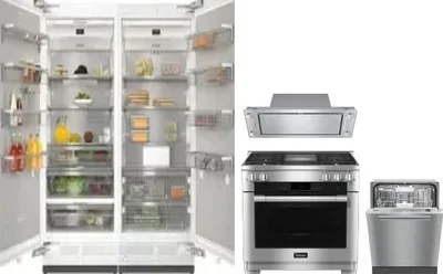 5 Piece Package Includes Refrigerator, Freezer, Range, Hood And Dishwasher