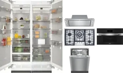 6 Piece Package Includes Refrigerator, Freezer, Cooktop, Wall Oven, Hood And Dishwasher